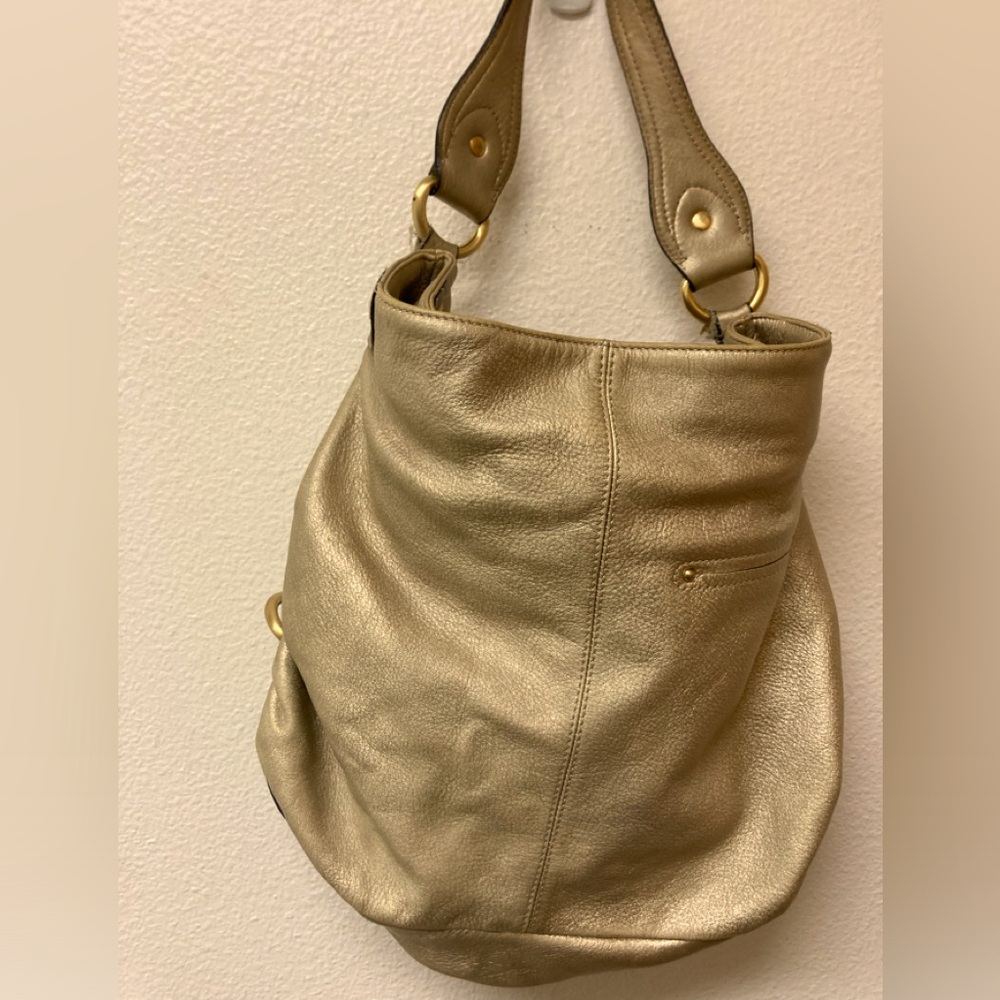 B. MAKOWSKY Gold Leather Shoulder Bag